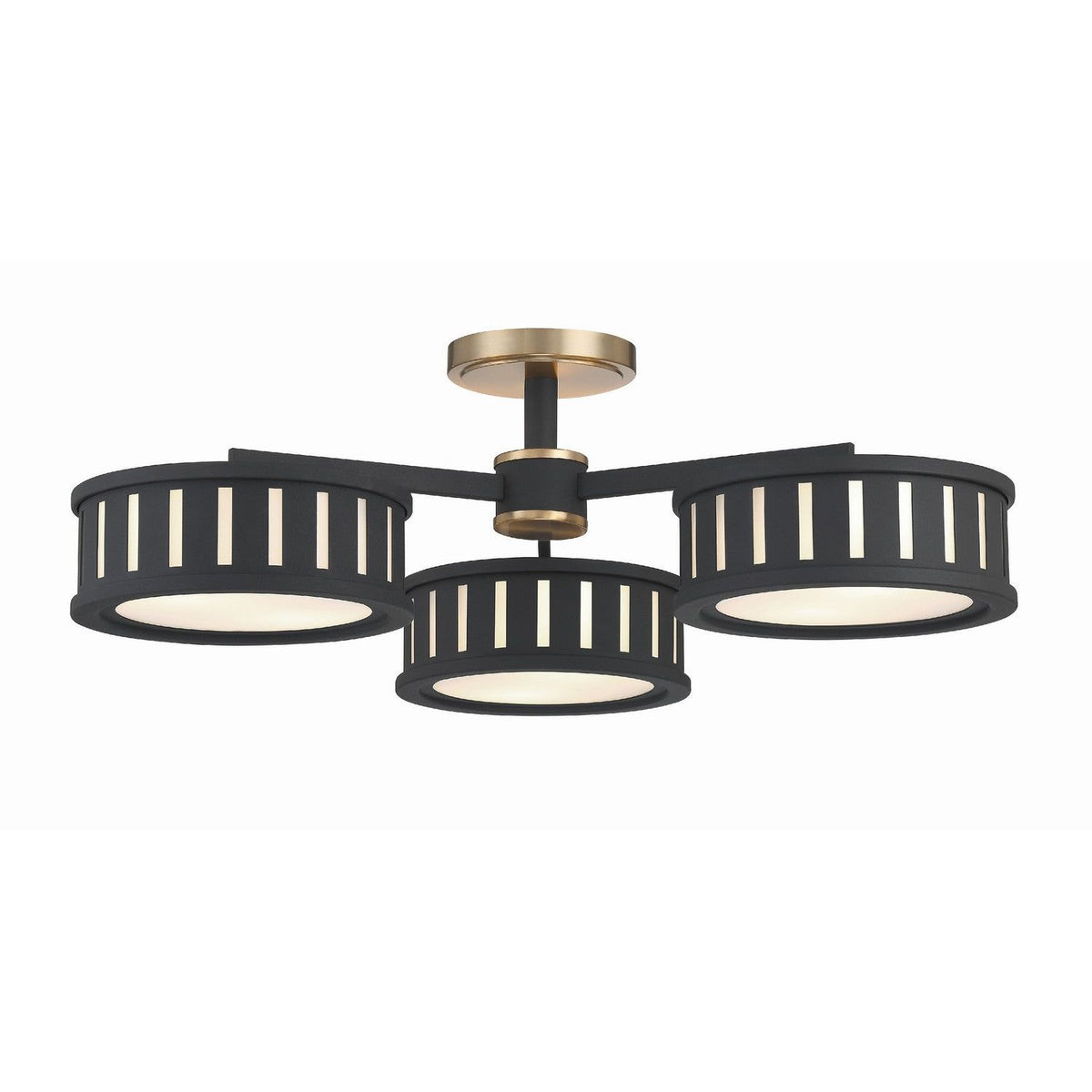 Crystorama - KEN-8300-VG-BF - Six Light Ceiling Mount - Kendal - Vibrant Gold / Black Forged