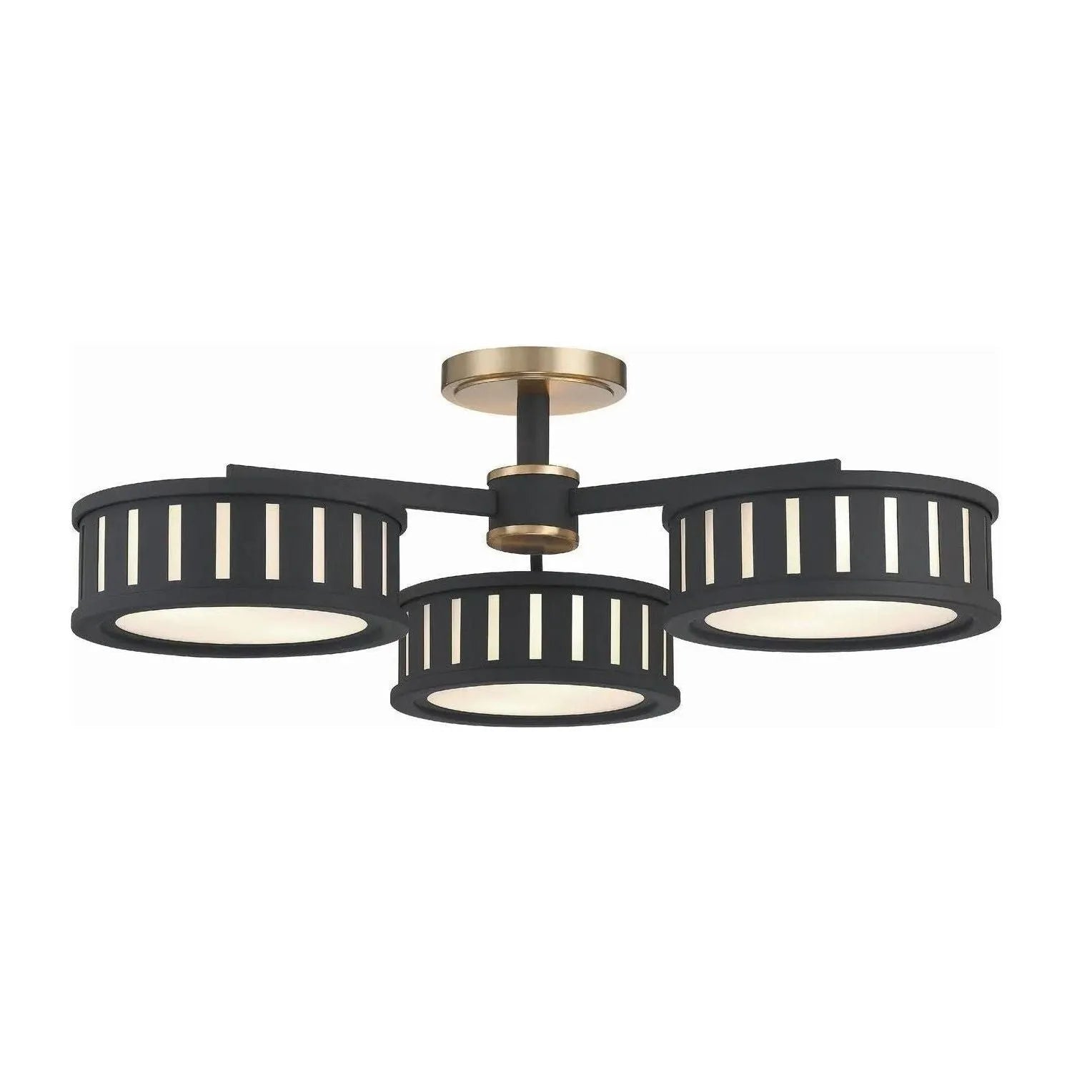Crystorama - KEN-8300-VG-BF - Six Light Ceiling Mount - Kendal - Vibrant Gold / Black Forged