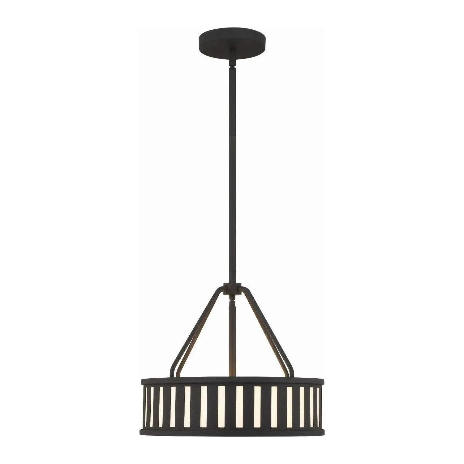 Crystorama - KEN-8303-BF - Three Light Pendant - Kendal - Black Forged
