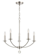 Crystorama - MIL-8005-PN - Five Light Chandelier - Mila - Polished Nickel