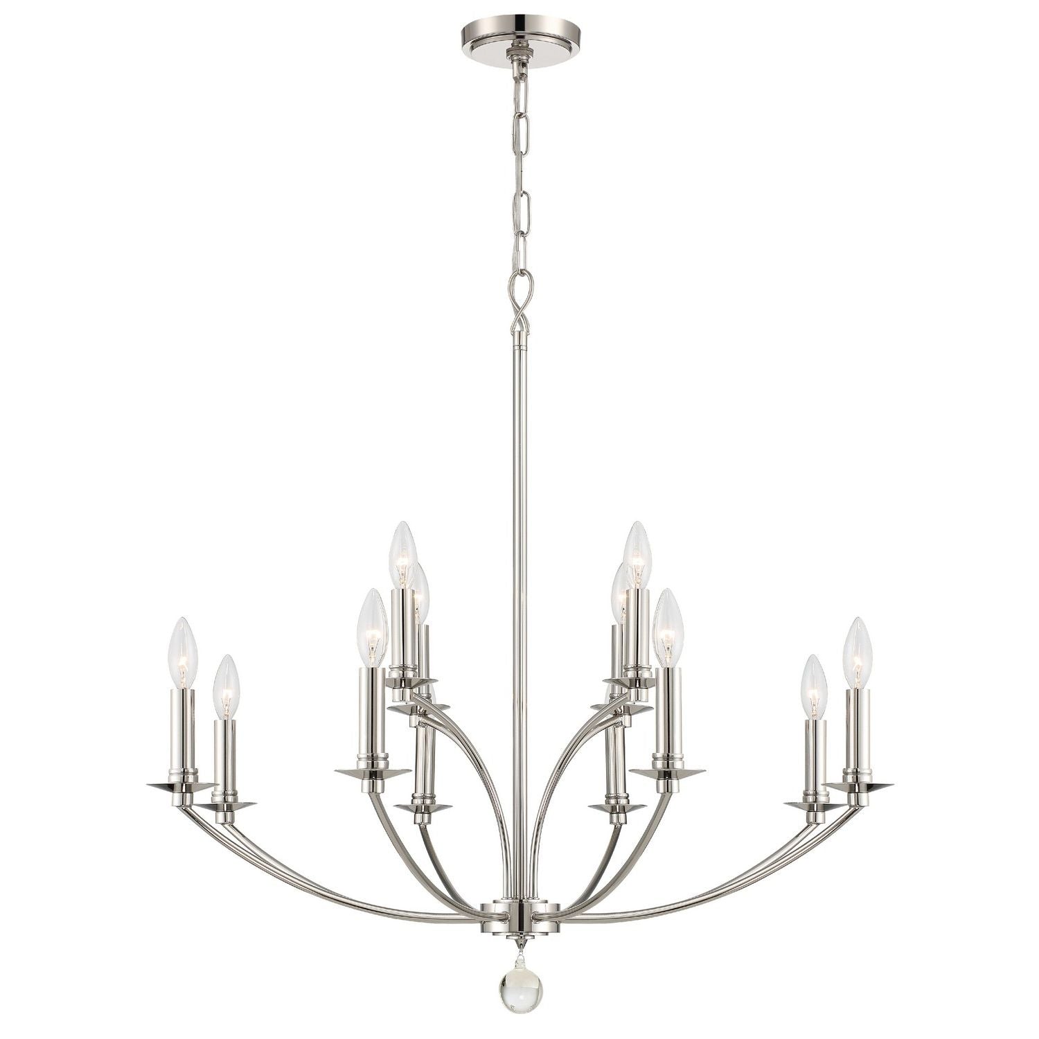 Crystorama - MIL-8012-PN - 12 Light Chandelier - Mila - Polished Nickel