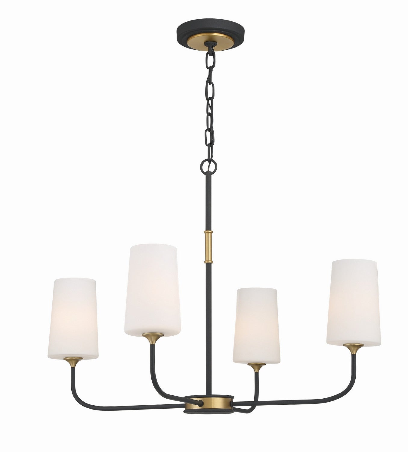 Crystorama - NIL-70014-BF-MG - Quatre lumières Suspendu - Niles - Forgé noir + Or moderne