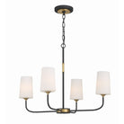 Crystorama - NIL-70014-BF-MG - Quatre lumières Suspendu - Niles - Forgé noir + Or moderne