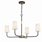 Crystorama - NIL-70015-BF-MG - Quatre lumières Suspendu - Niles - Forgé noir + Or moderne