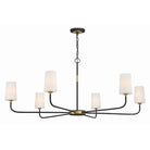 Crystorama - NIL-70016-BF-MG - Six Lumières Suspendu - Niles - Forgé noir + Or moderne