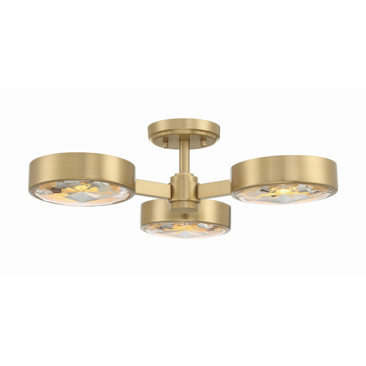 Crystorama - ORS-733-MG - Three Light Semi Flush Mount - Orson - Modern Gold