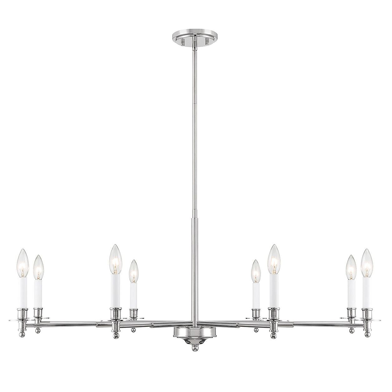 Savoy House - 1-4412-8-109 - Eight Light Chandelier - Jasmine - Polished Nickel