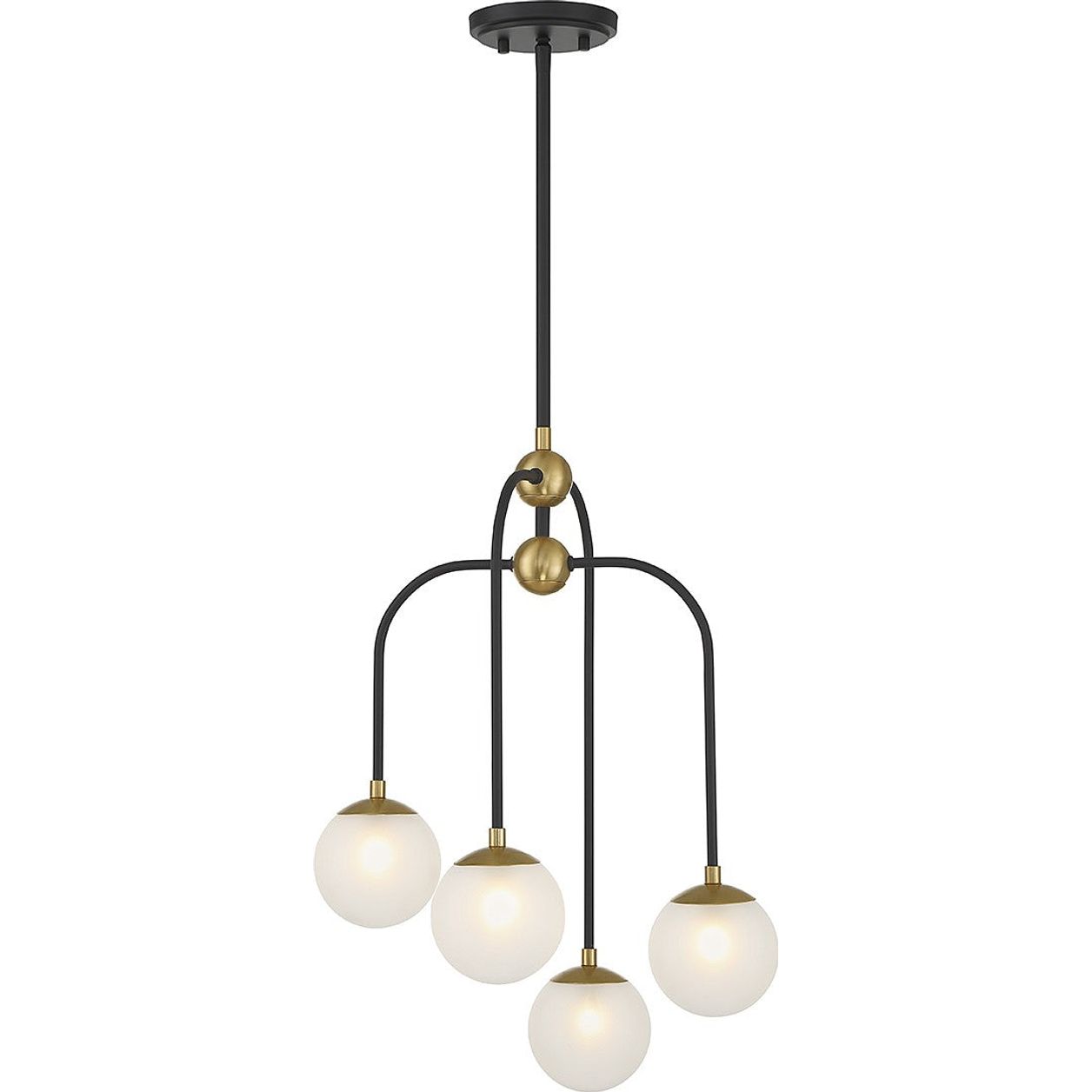 Savoy House - 1-6697-4-143 - Four Light Chandelier - Couplet - Matte Black with Warm Brass
