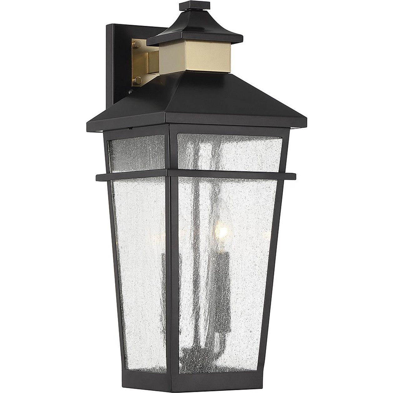 Savoy House - 5-714-143 - Two Light Outdoor Wall Lantern - Kingsley - Matte Black with Warm Brass