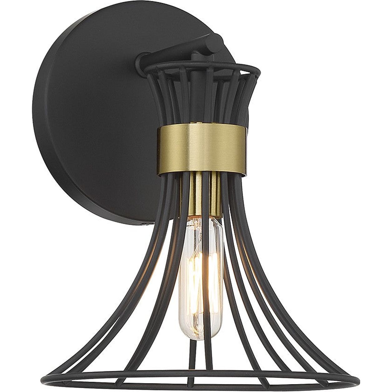 Savoy House - 9-6080-1-143 - One Light Wall Sconce - Breur - Matte Black with Warm Brass