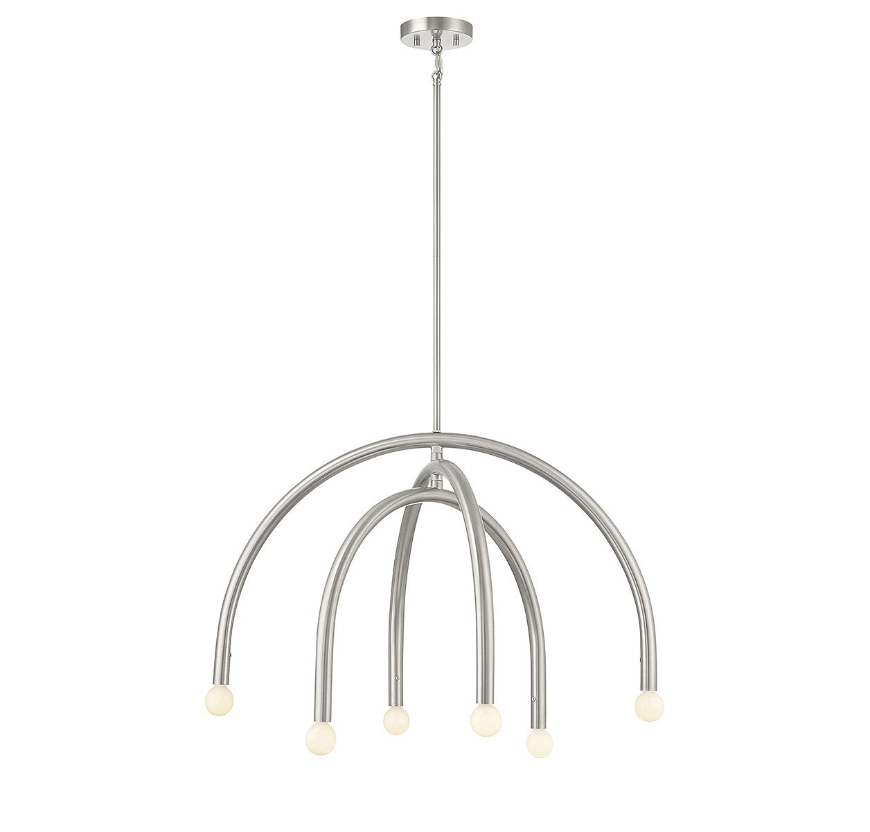 Meridian M100115BN Six Light Chandelier in Brushed Nickel