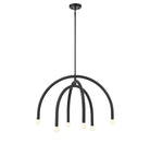 Meridian M100115MBK Six Light Chandelier in Matte Black