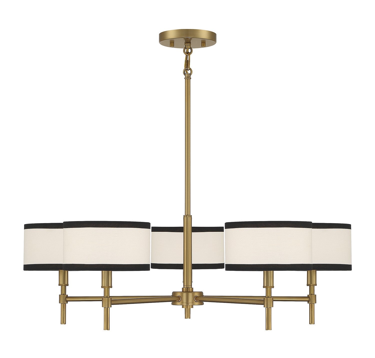 Meridian M10011NB Five Light Chandelier in Natural Brass
