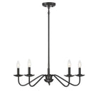 Meridian M100120MBK Five Light Chandelier in Matte Black
