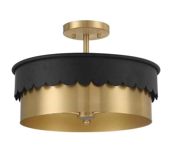 Meridian Three Light Semi-Flush Mount