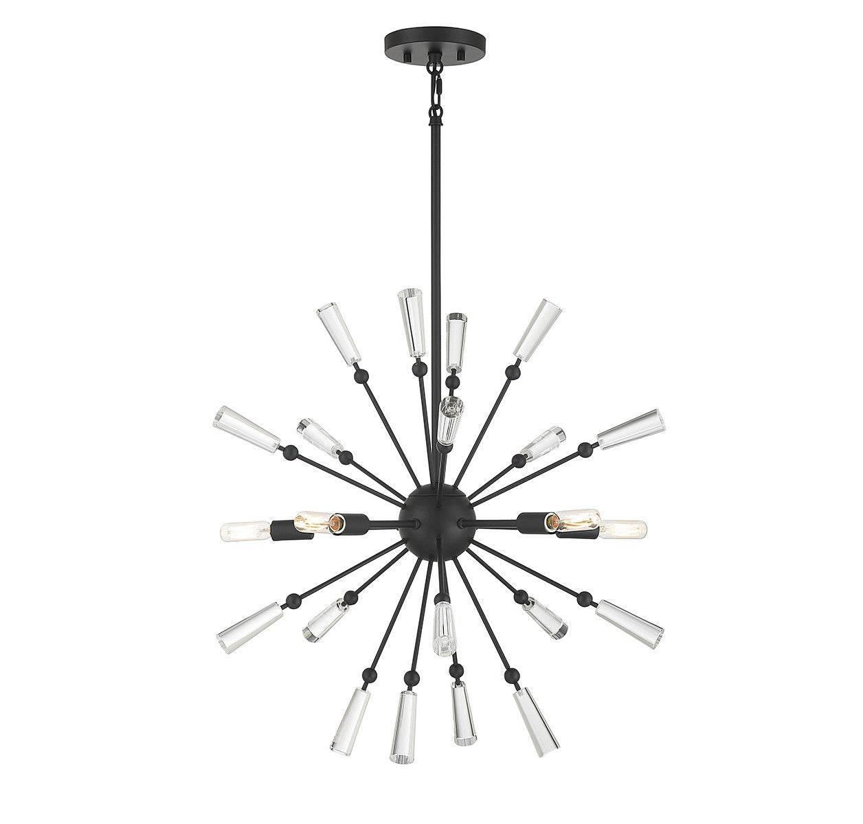 Meridian M7028MBK Five Light Pendant in Matte Black