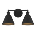 Applique murale de salle de bain à deux lumières Meridian M80063MBK, noir mat
