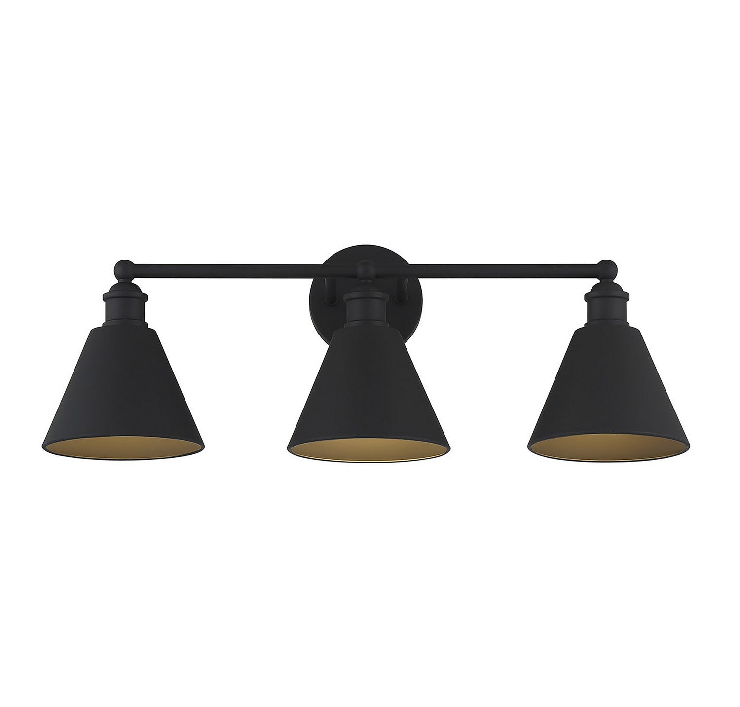 Meridian M80064MBK Three Light Bathroom Vanity Light in Matte Black