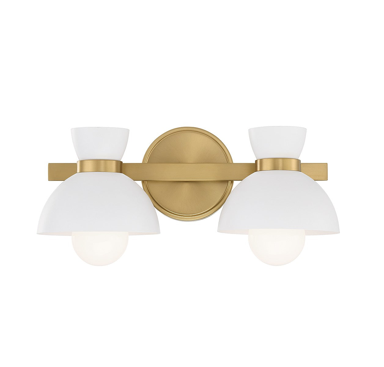 Meridian M80074NB Two Light Bathroom Vanity in Natural Brass