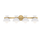 Meridian M80076NB Four Light Bathroom Vanity in Natural Brass