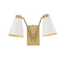 Meridian M90076WHNB Deux lampes Murale en blanc avec du laiton naturel
