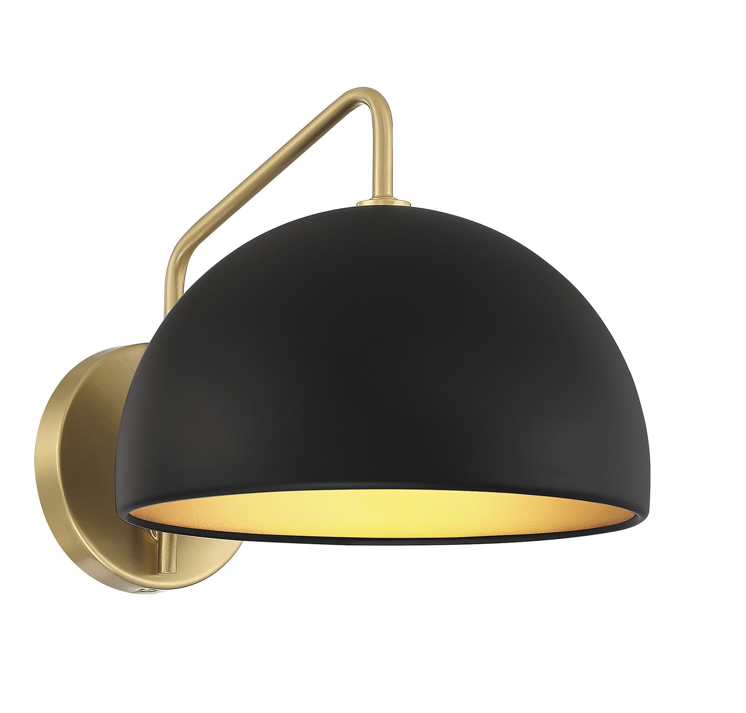 Lumière Meridian M90094MBKNB One Murale en noir mat avec laiton naturel