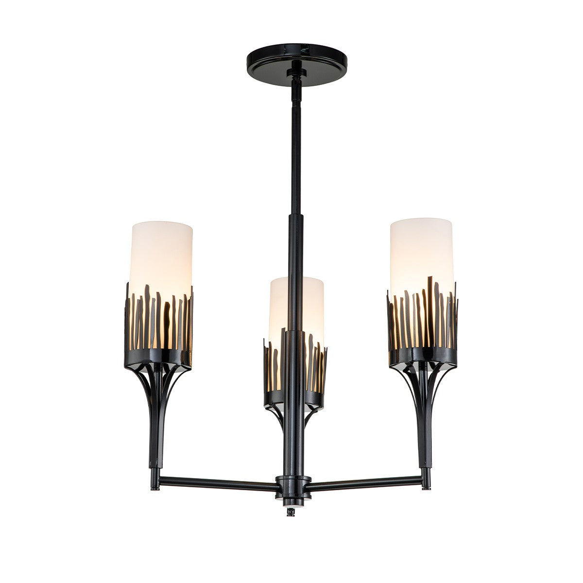 Lucas + McKearn - CH20319BLK-3 - Trois lumières Suspendu - Sawgrass - Noir mat