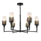 Lucas + McKearn - CH20319BLK-6 - Six lampes Suspendu - Sawgrass - Noir mat