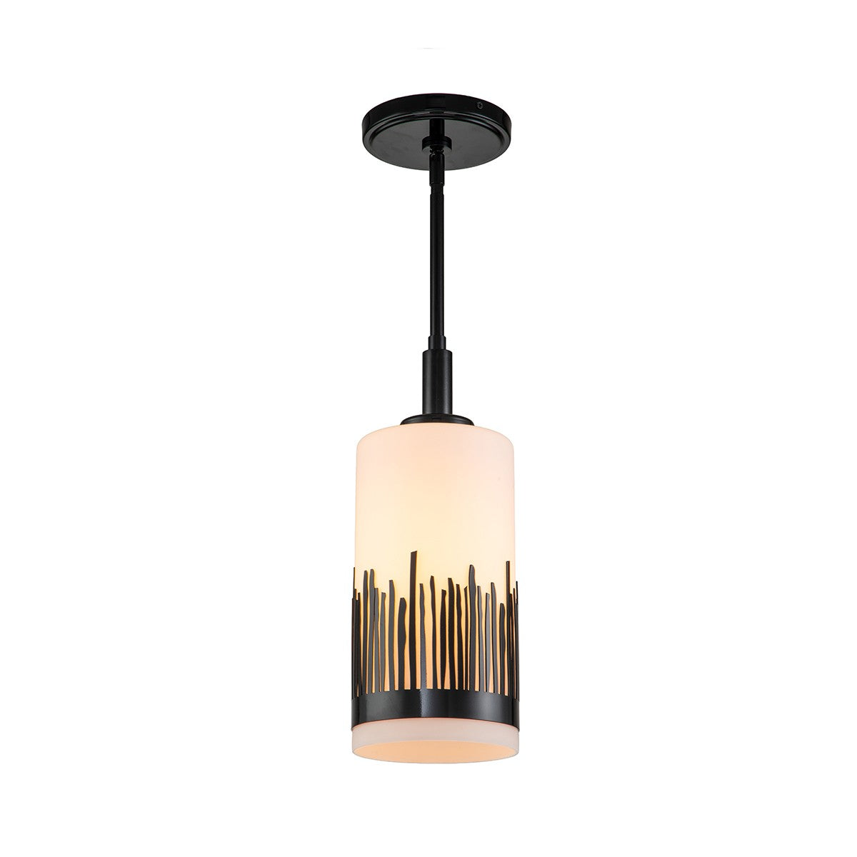 Lucas + McKearn - PD20319BLK-1 - Mini lampe Suspension - Sawgrass - Noir laqué