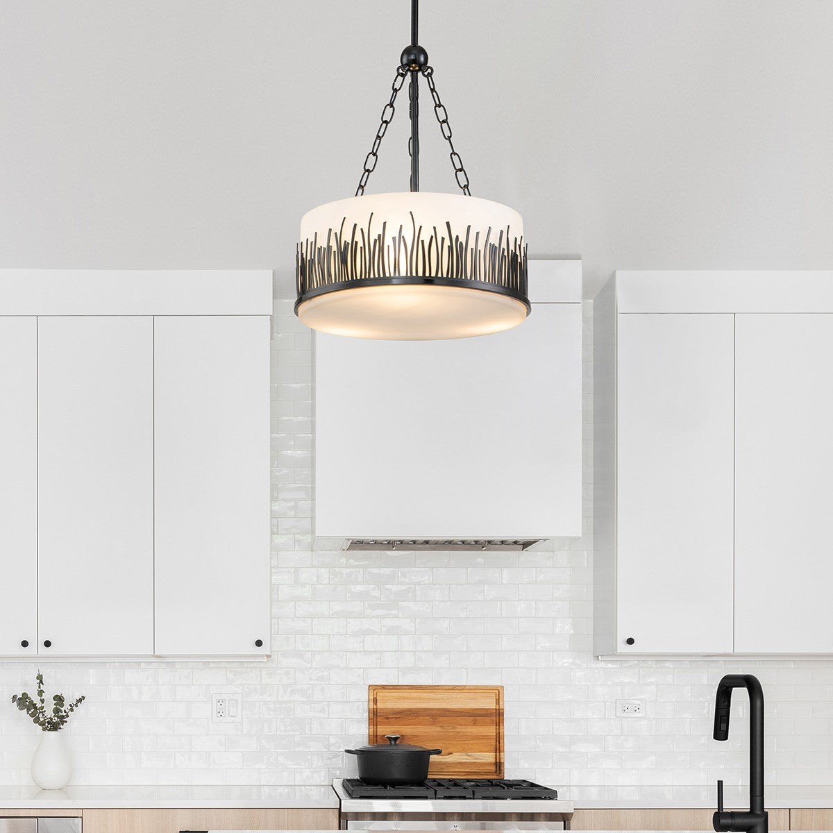 Lucas + McKearn - PD20319BLK-2 - Deux lampes Suspension - Sawgrass - Noir laqué