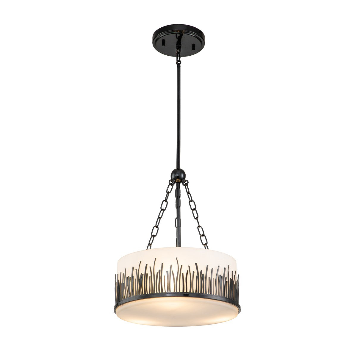 Lucas + McKearn - PD20319BLK-2 - Deux lampes Suspension - Sawgrass - Noir laqué
