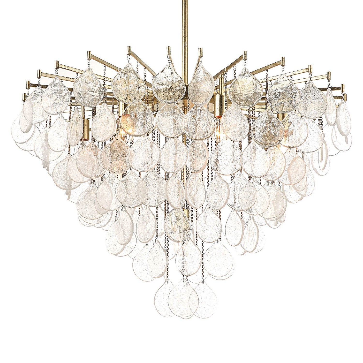 Uttermost - 21583 - Eight Light Pendant - Goccia - Antique Bright Silver Leaf