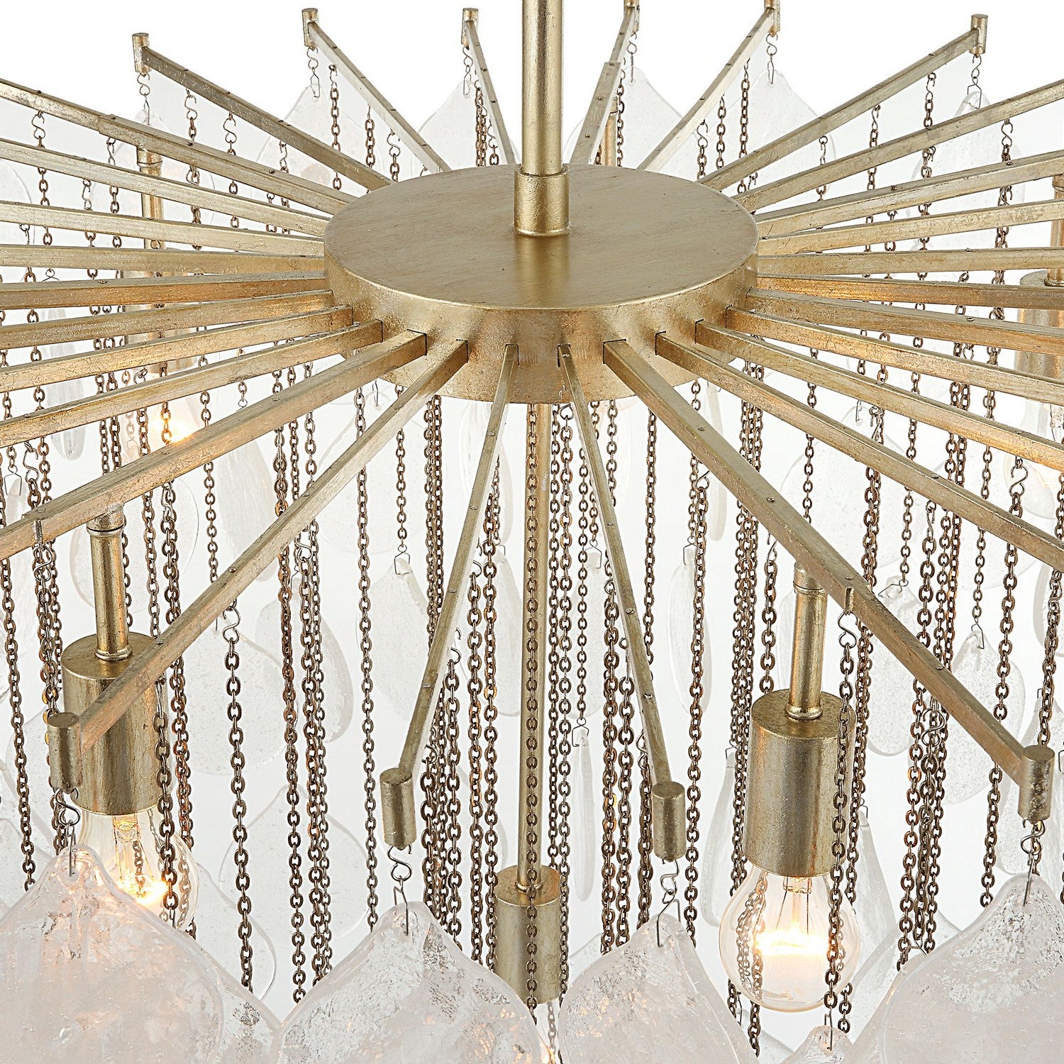 Uttermost - 21583 - Eight Light Pendant - Goccia - Antique Bright Silver Leaf