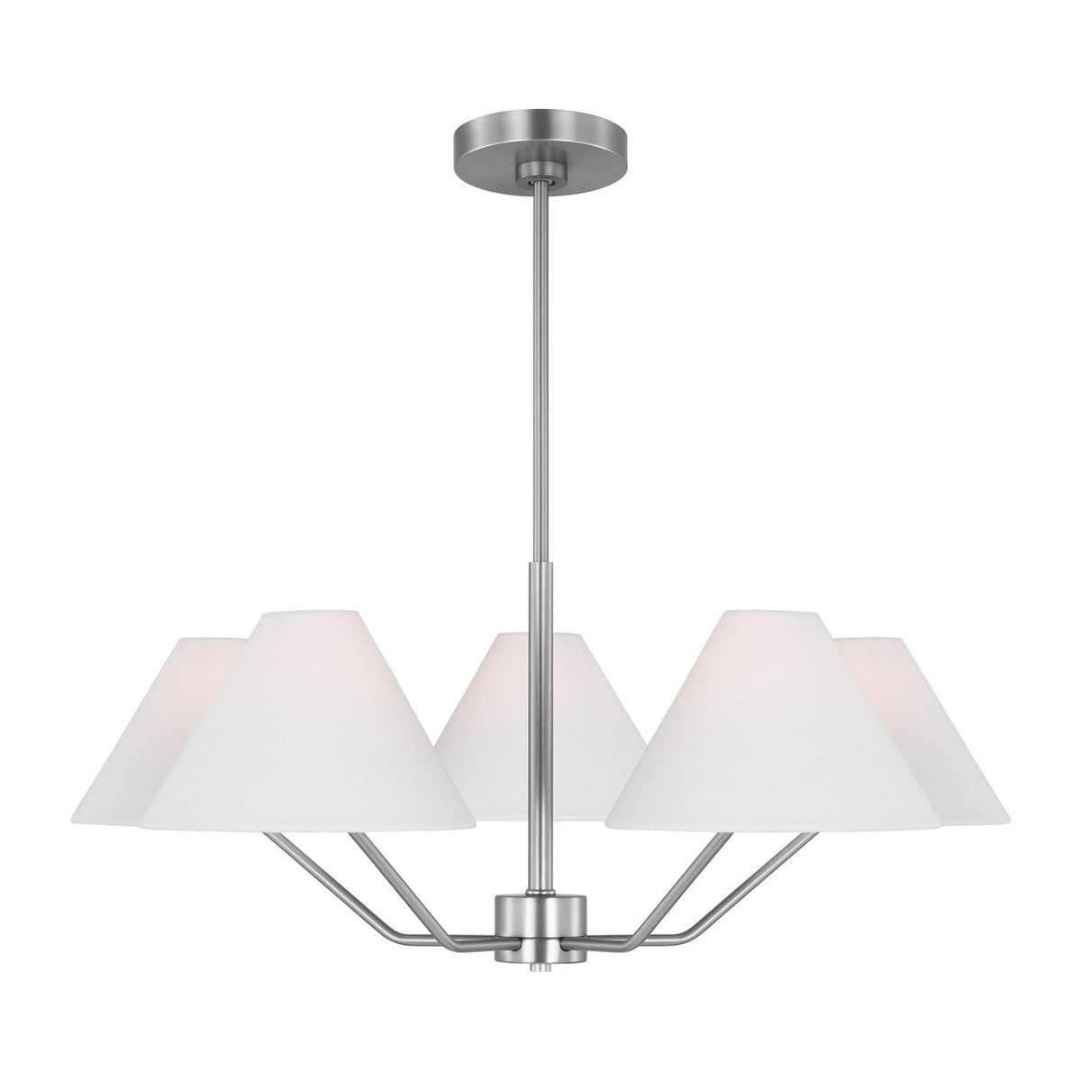 Visual Comfort Studio Canada - DJC1005BS - Five Light Chandelier - Burke - Brushed Steel