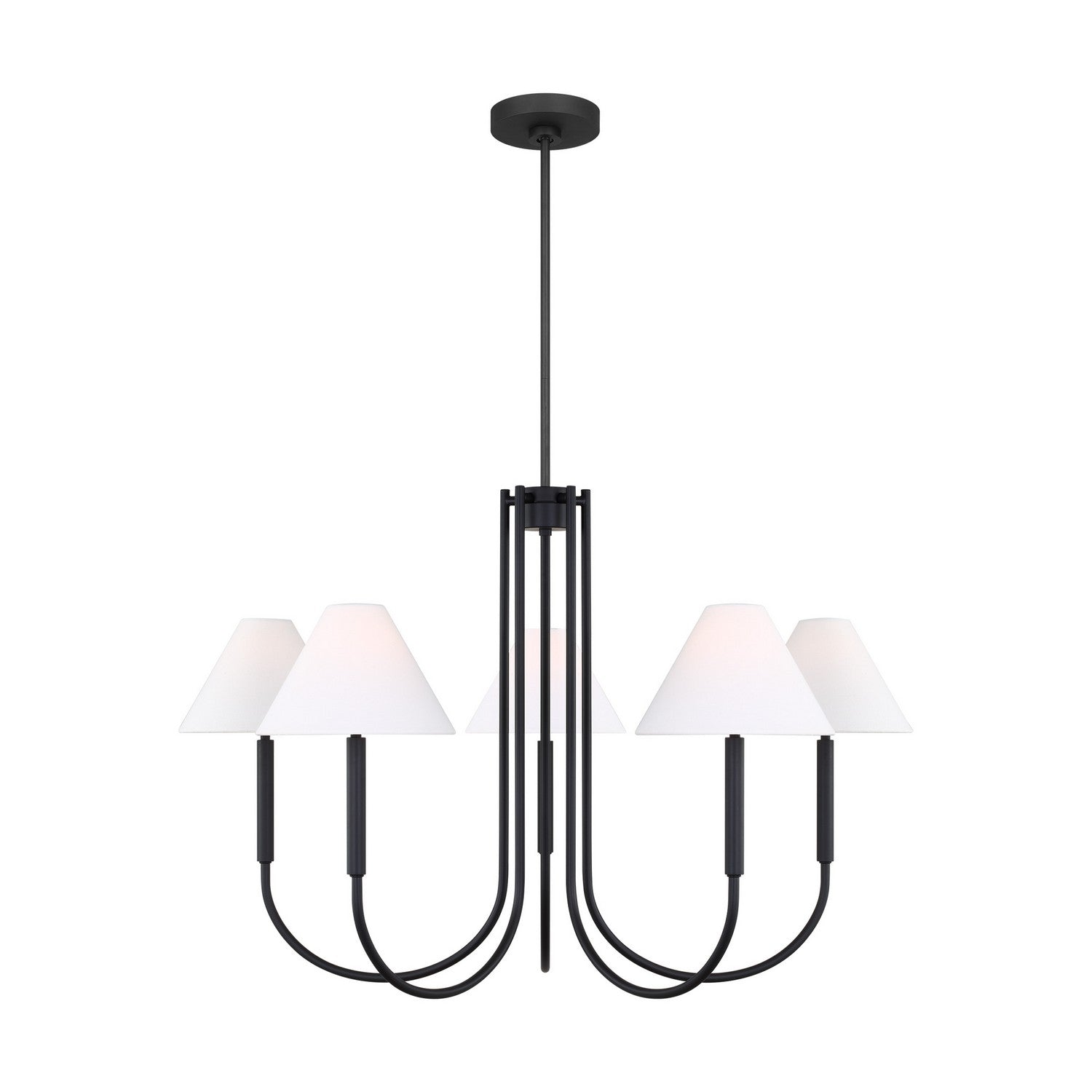 Visual Comfort Studio Canada - DJC1035MBK - Six Light Chandelier - Porteau - Midnight Black