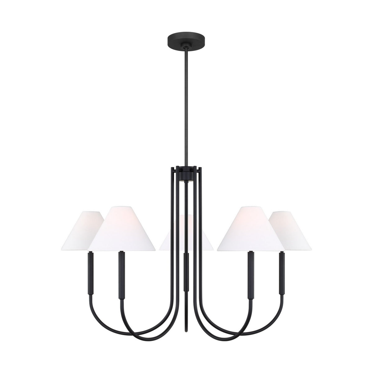 Visual Comfort Studio Canada - DJC1035MBK - Six Light Chandelier - Porteau - Midnight Black