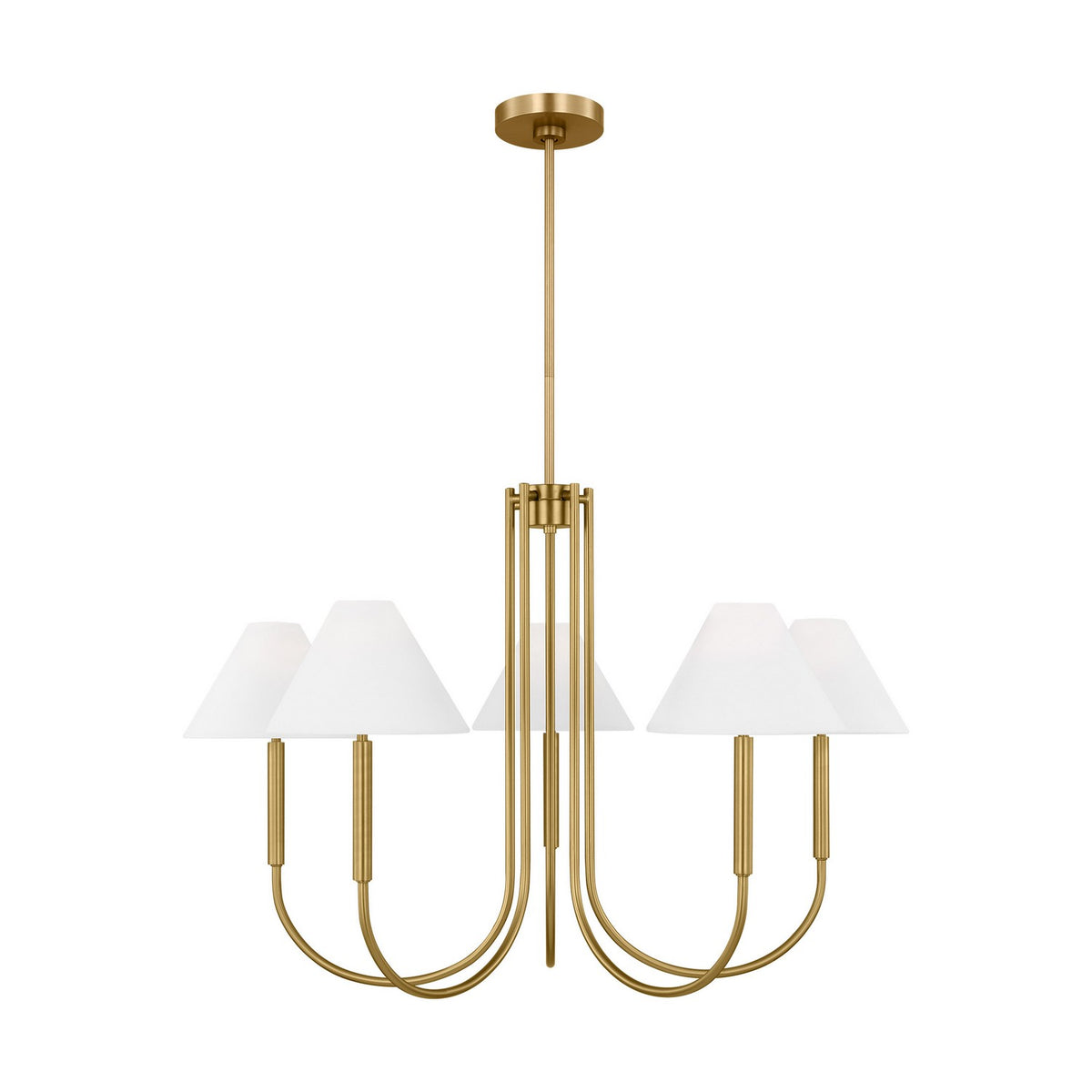 Visual Comfort Studio Canada - DJC1035SB - Six Light Chandelier - Porteau - Satin Brass