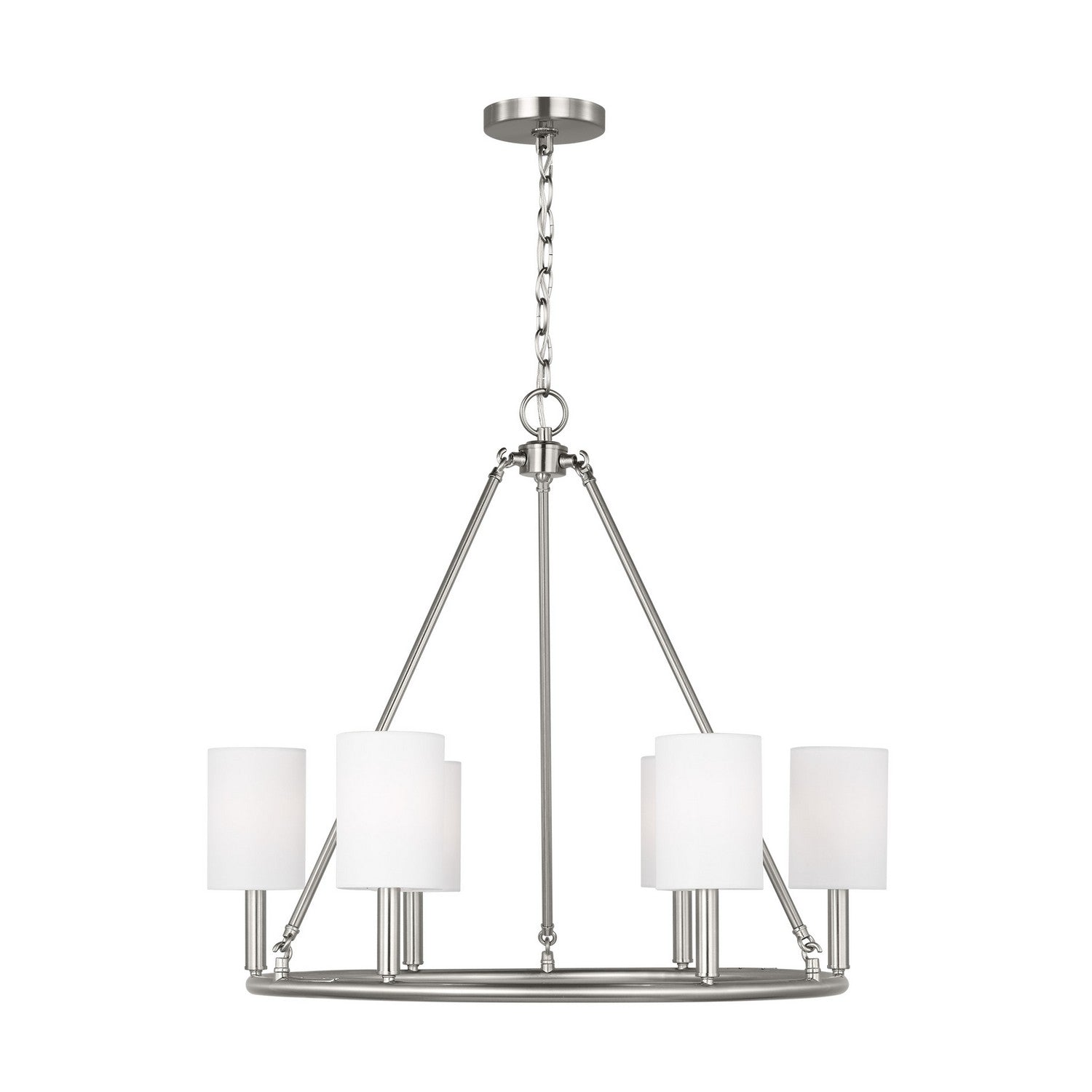 Visual Comfort Studio Canada - DJC1086BS - Six Light Chandelier - Egmont - Brushed Steel