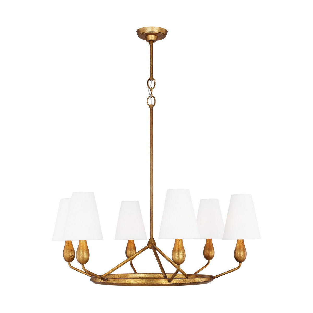Visual Comfort Studio Canada - TC1186ADB - Six Light Chandelier - Ziba - Antique Gild