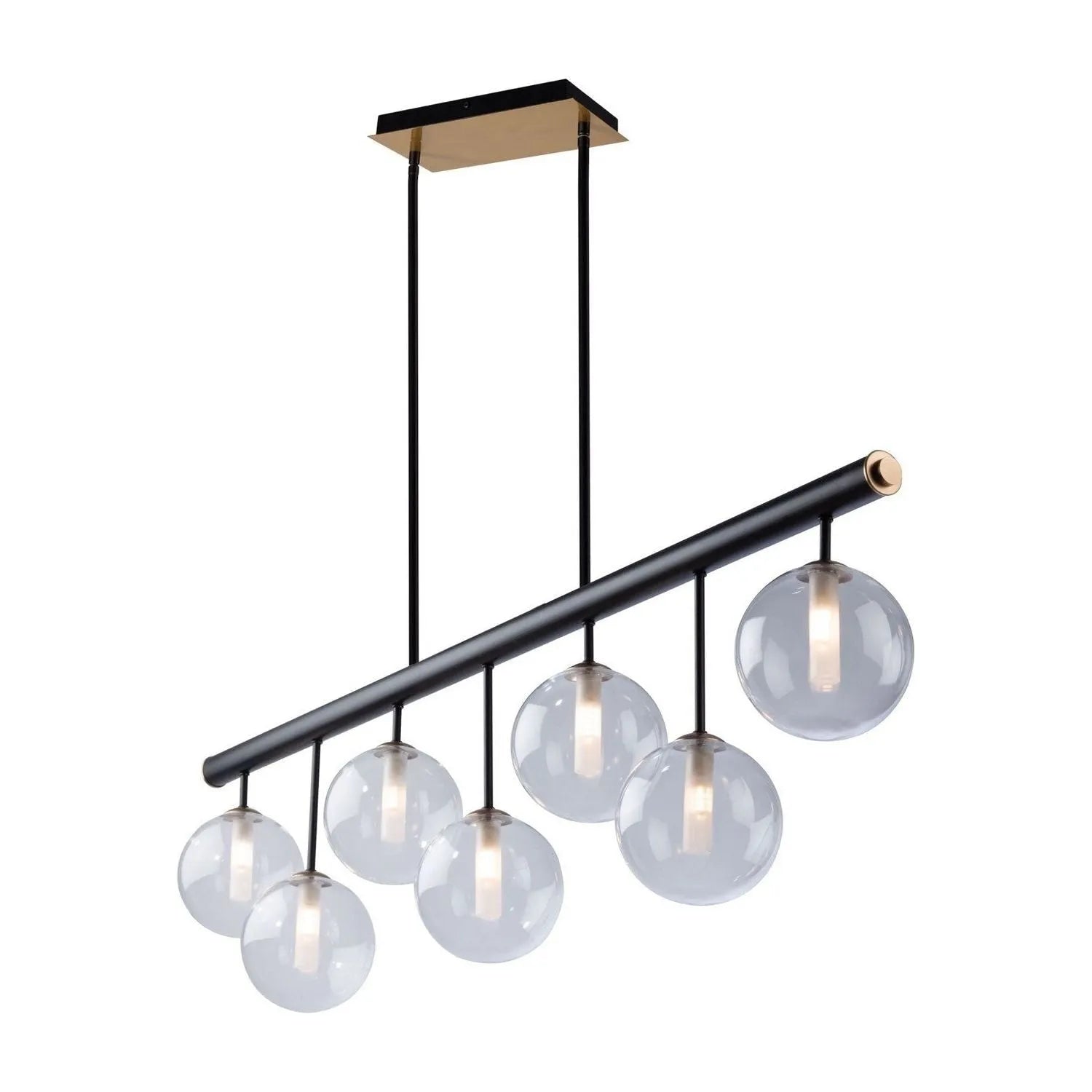 Artcraft Canada - AC11764VB - Four Light Island Pendant - Aurelia - Matte Black & Brass