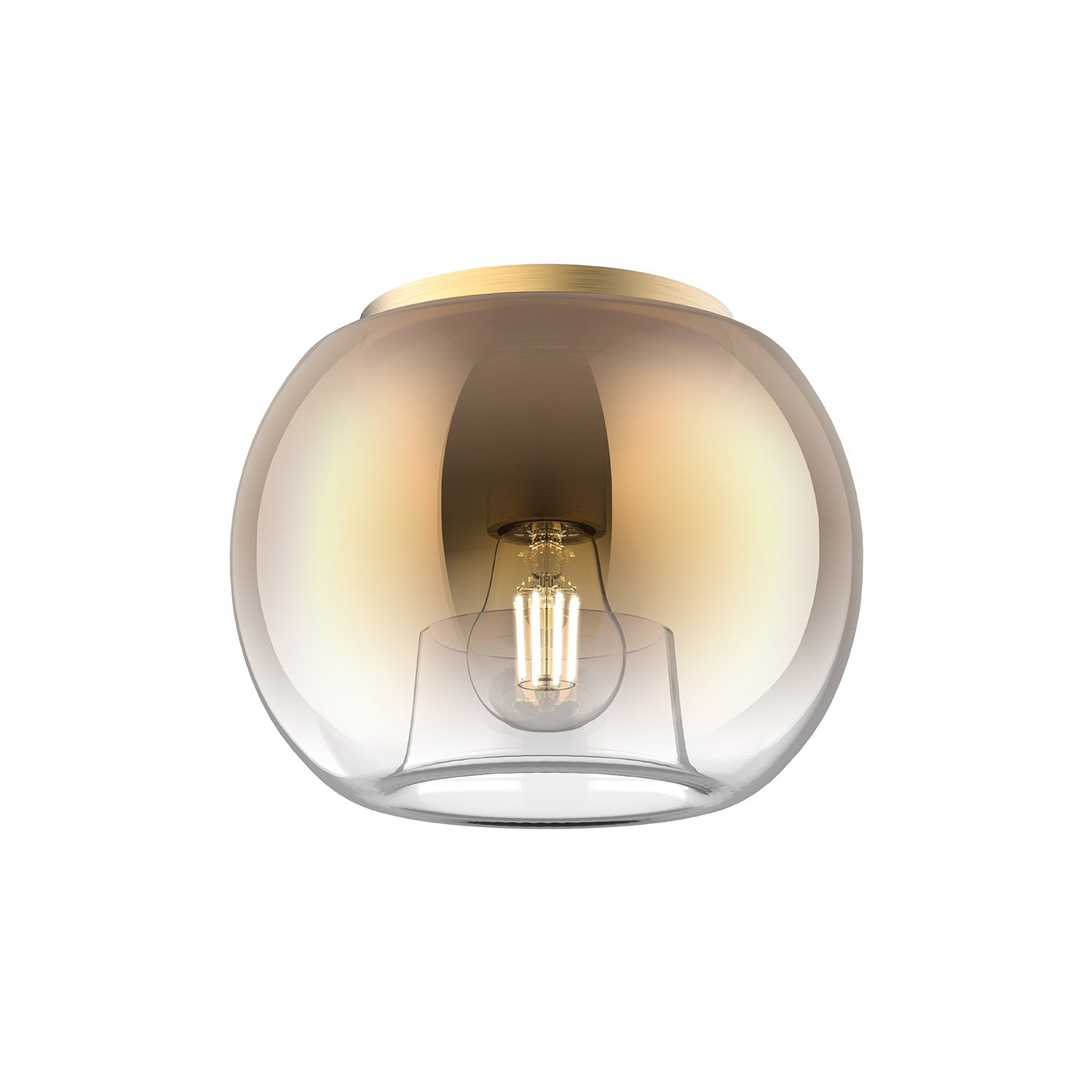 Kuzco Lighting - FM57508-BG/CP - One Light Flush Mount - Samar - Black/Smoked/Brushed Gold/Copper/Chrome/Opal Glass
