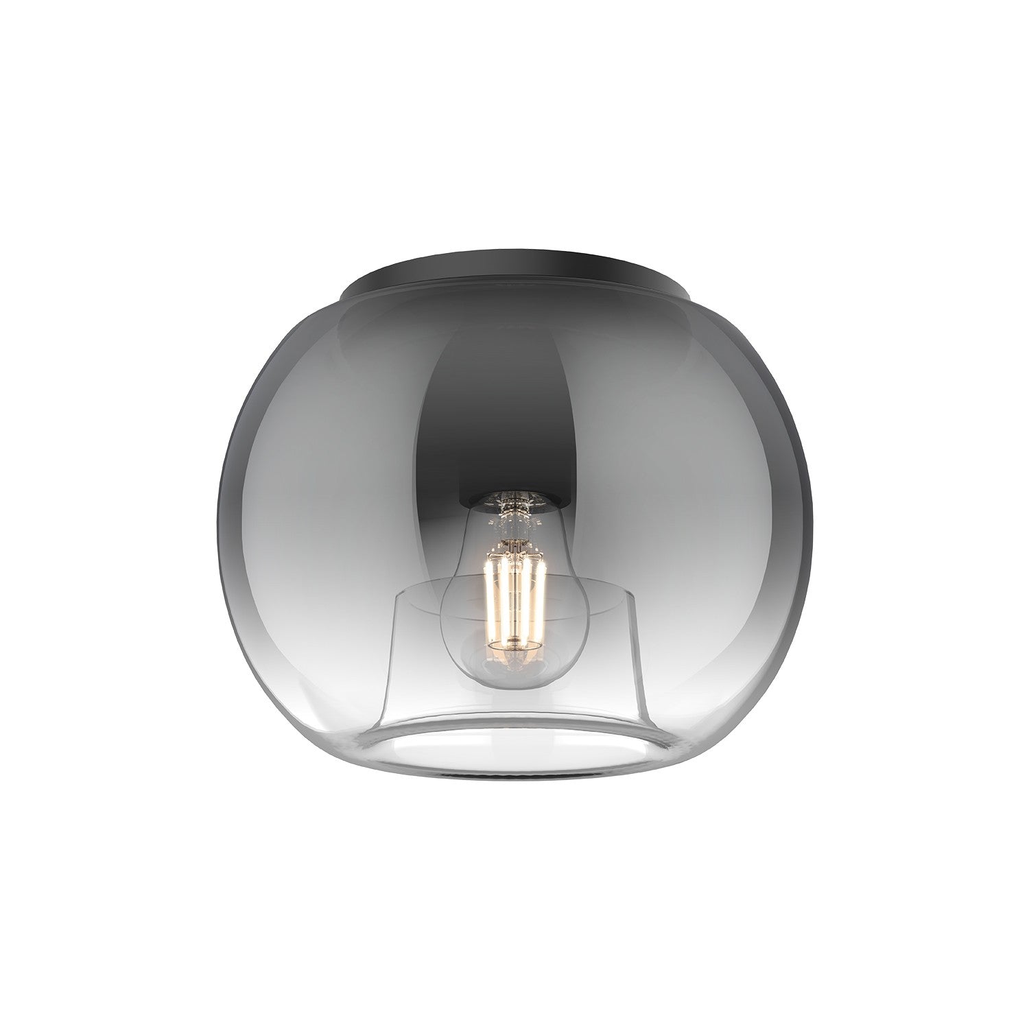 Kuzco Lighting - FM57508-BK/SM - One Light Flush Mount - Samar - Black/Smoked/Brushed Gold/Copper/Chrome/Opal Glass