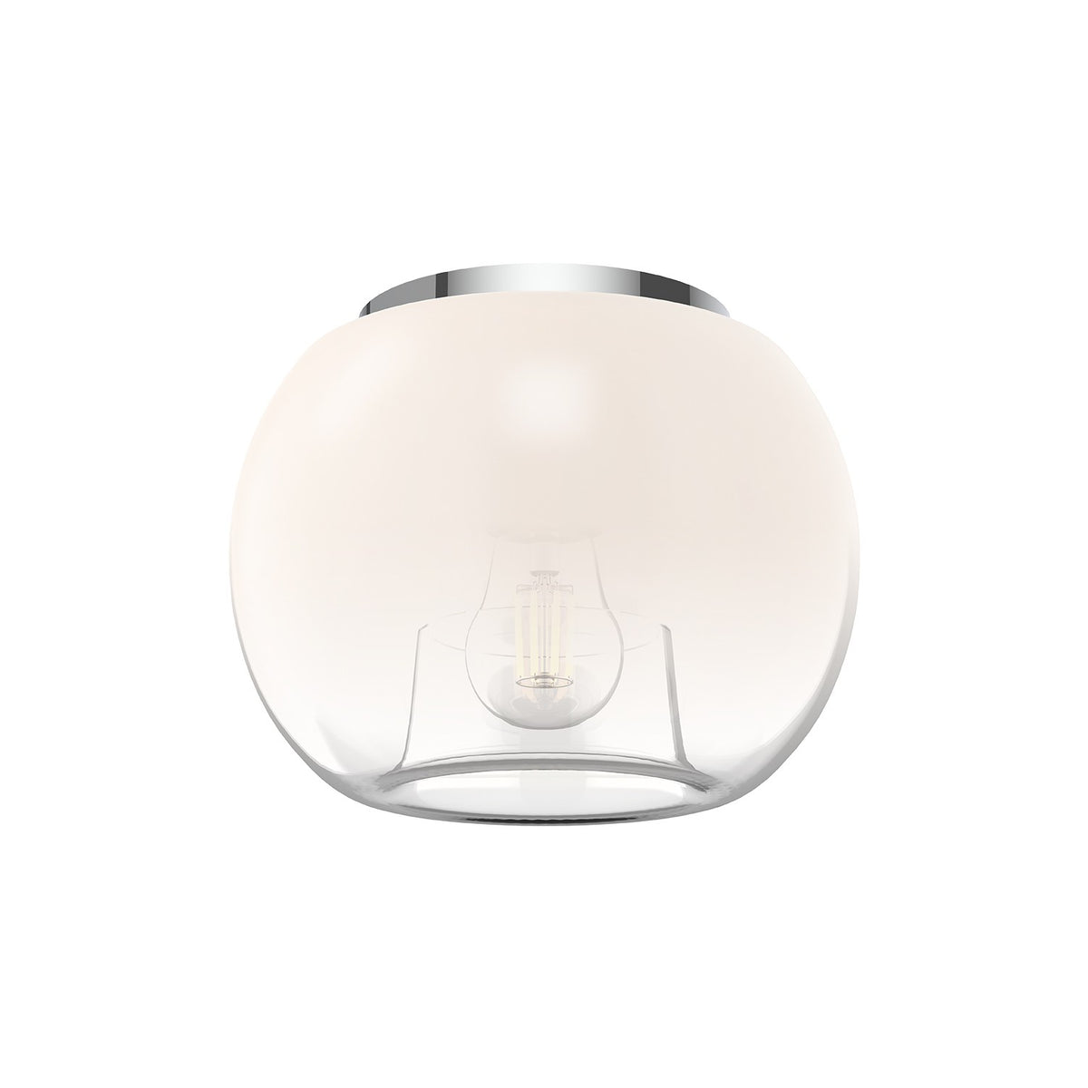 Kuzco Lighting - FM57508-CH/OP - One Light Flush Mount - Samar - Black/Smoked/Brushed Gold/Copper/Chrome/Opal Glass