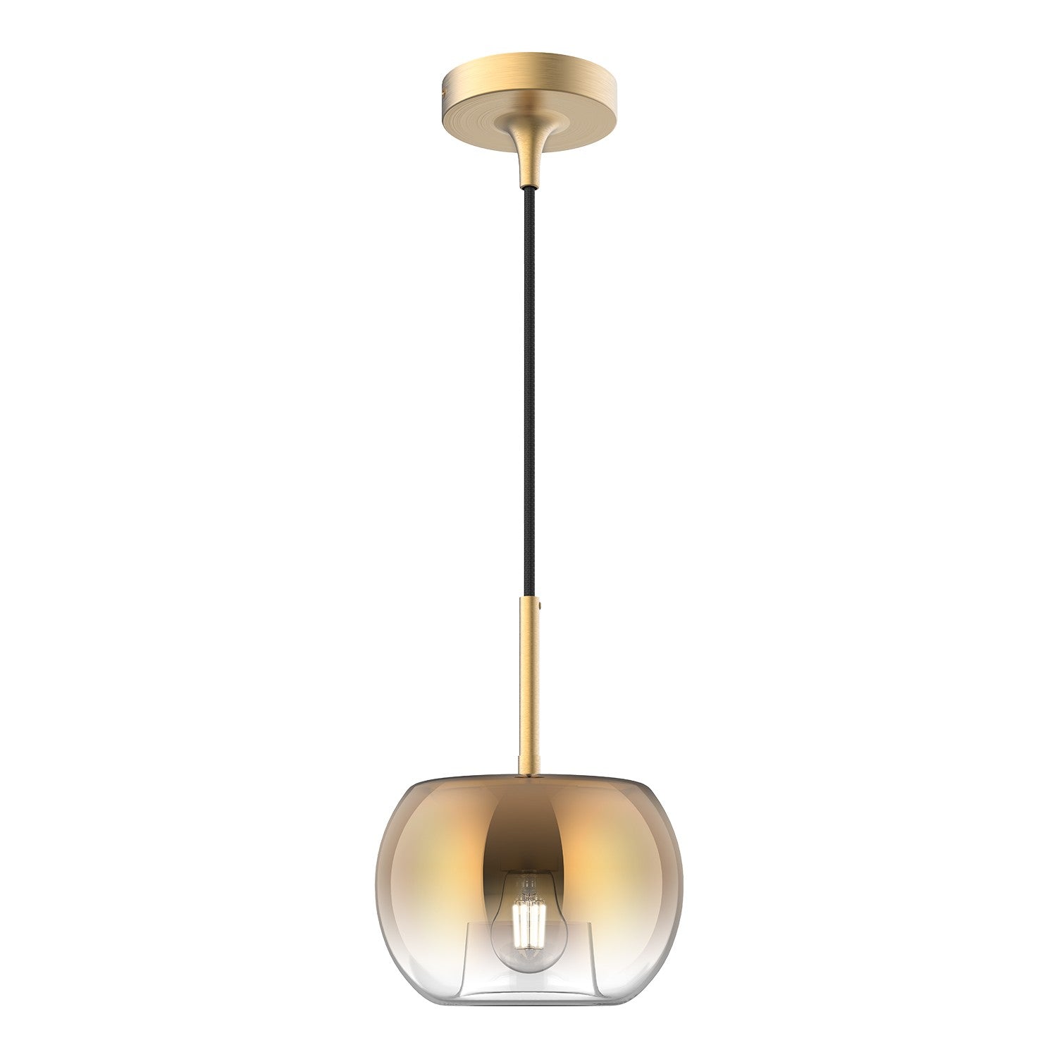 Kuzco Lighting - PD57508-BG/CP - One Light Pendant - Samar - Black/Smoked/Brushed Gold/Copper/Chrome/Opal Glass