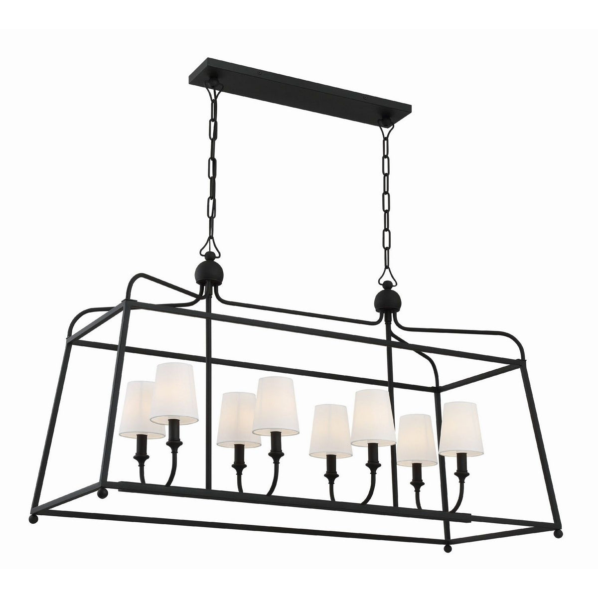 Crystorama - 2249-BF - Huit Lumières Suspendu - Sylvan - Forgé en noir