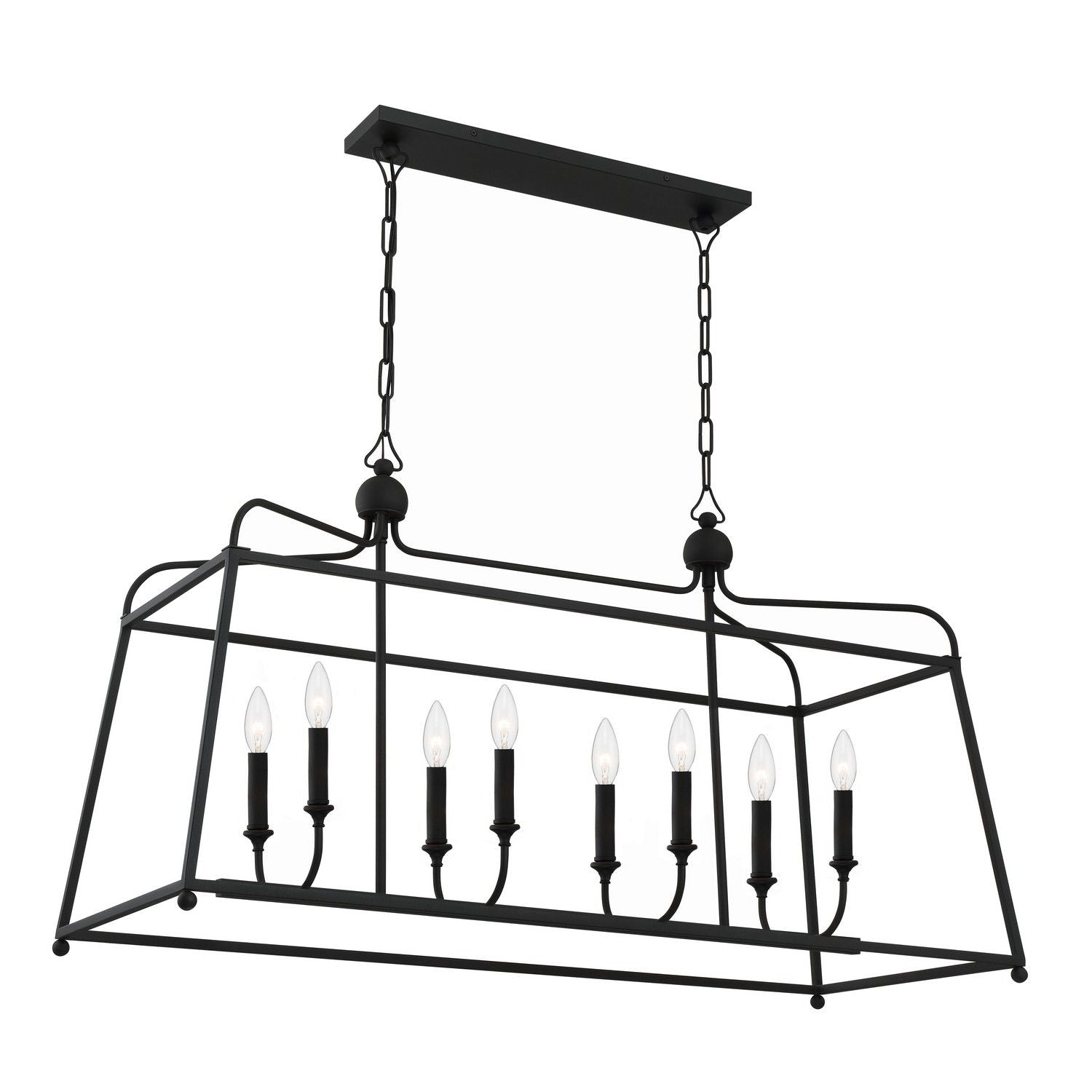 Crystorama - 2249-BF_NOSHADE - Eight Light Chandelier - Sylvan - Black Forged