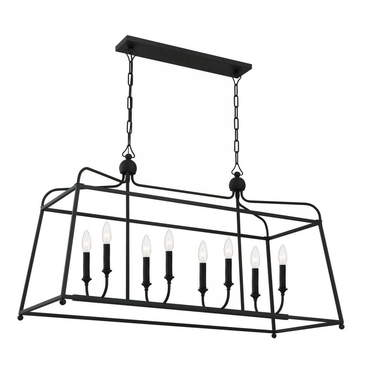 Crystorama - 2249-BF_NOSHADE - Huit Lumières Suspendu - Sylvan - Forgé en noir