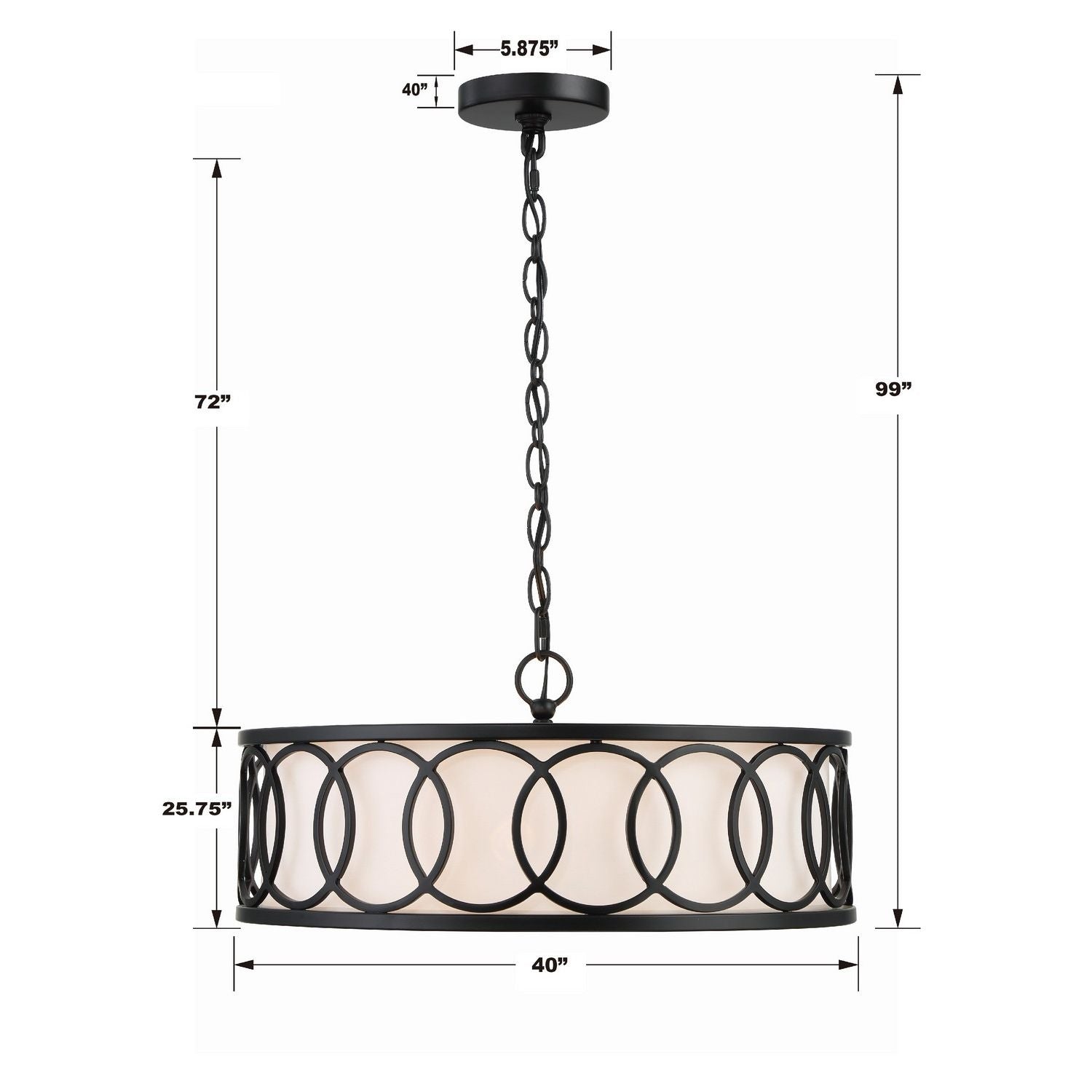 Crystorama - 287-MK - Six Light Chandelier - Graham - Matte Black