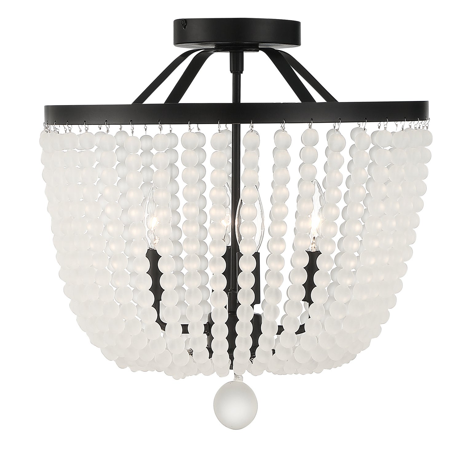 Crystorama - 604-MK-FR_PLAFOND - Semi-luminaire à quatre lumières Plafonnier - Rylee - Noir mat