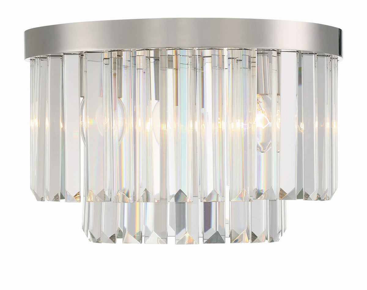 Crystorama - HAY-1400-PN - Quatre lumières Plafonnier - Hayes - Nickel poli